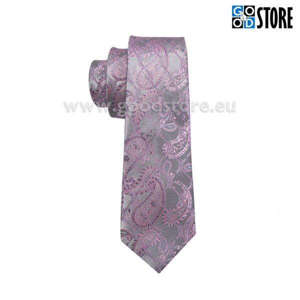 Lipsu komplekt, mansetinööpide ja rinnarätikuga, hall ja roosa muster