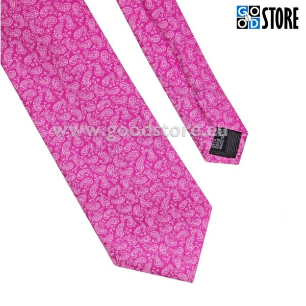 Lipsu komplekt, mansetinööpide ja rinnarätikuga, särav roosa peene mustriga