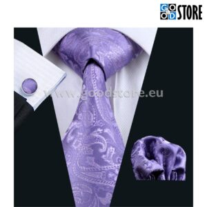 Lipsu komplekt, mansetinööpide ja rinnarätikuga, luksuslik violetne