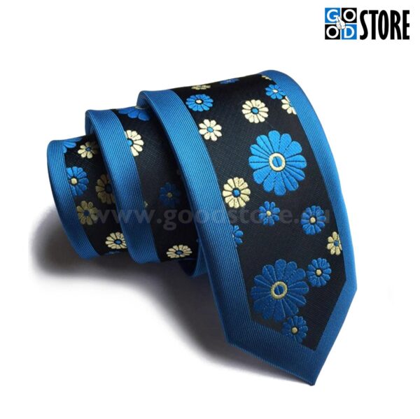 Seotav lips, siniste ja kuldsete kevadlilledega, stiilne, kitsas