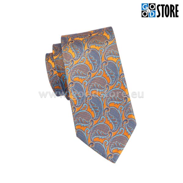 Luksuslik seotava lipsu komplekt, oranž ja läikiv sinine