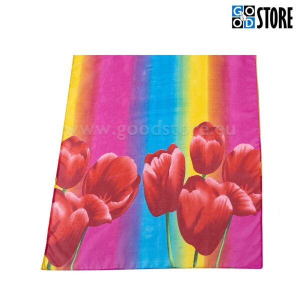 Naiste šifoonist rätik, 160 x 50cm, erksate värviliste tulpidega