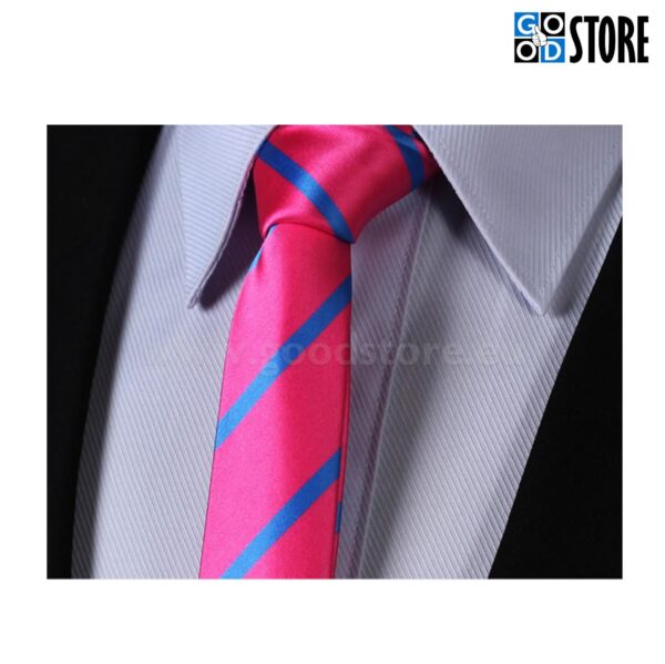 Kitsa lipsu komplekt, fuksia roosa ja sinise triibuline, moekas värk!