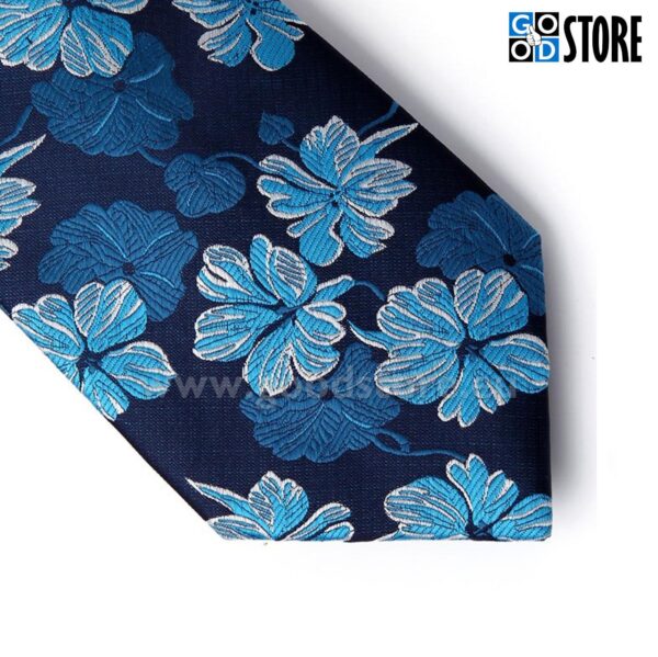 Ilus sinine lillelise tikandiga luksusliku lipsu komplekt