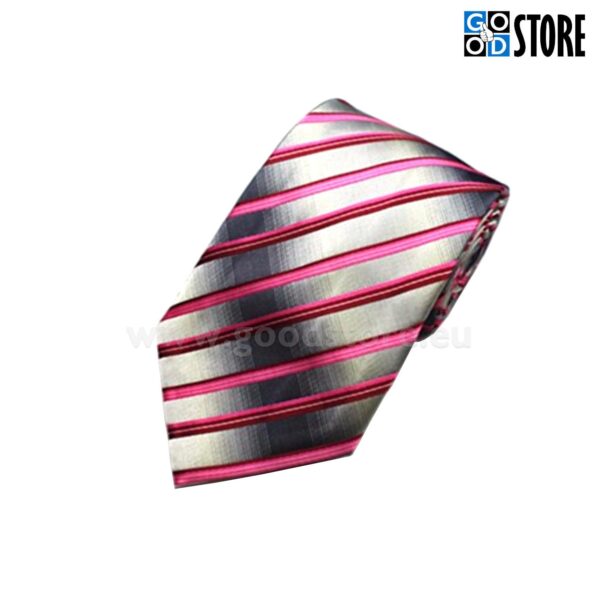 Luksuslik seotav lips ülikonna juurde, halli ja roosa triibuline