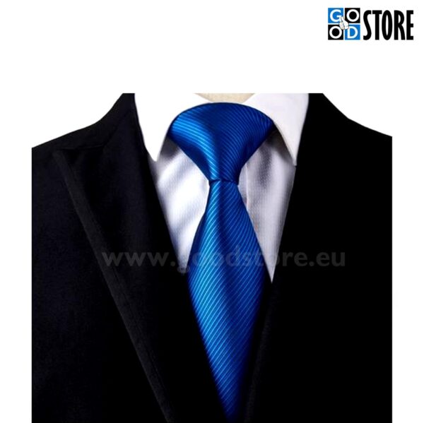 Luksuslik lipsu komplekt, mansetinööpide ja rinnarätikuga, sinine