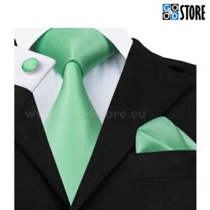 Luksuslik seotava lipsu komplekt, helkiv värske roheline