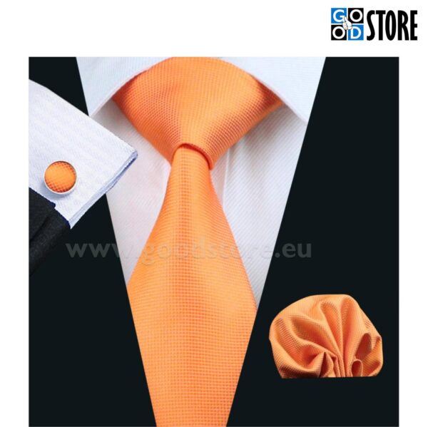Luksuslik seotava lipsu komplekt, kergelt helkiv oranž