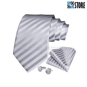 Luksuslik lipsu komlekt, N-7003 hõbehall-triibuline GoodStore