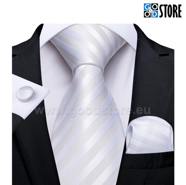 Luksuslik lipsu komlekt, N7005 valge-triibuline GoodStore