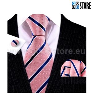 The Set of Necktie, 6008 Pink & Navy Blue GoodStore