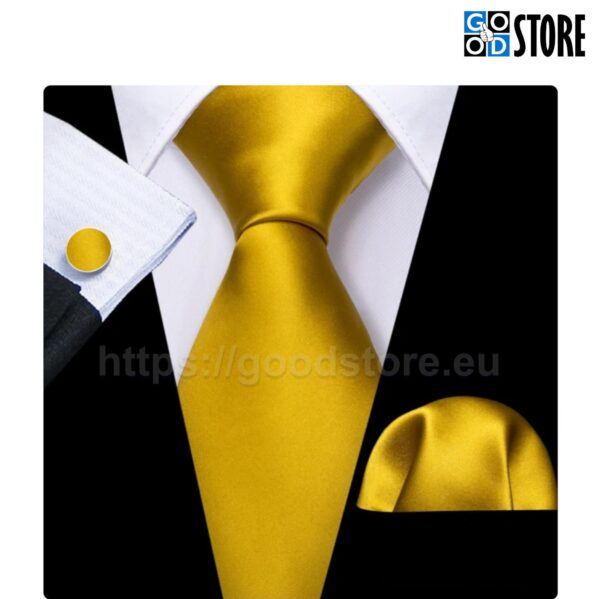 Ilma mustrita kuldne luksuslik lipsu kompl nööpide ja rätiga